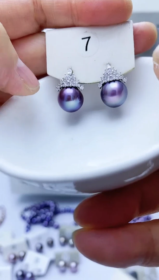 【闪购商品】淡水珍珠耳饰银S925镶嵌7