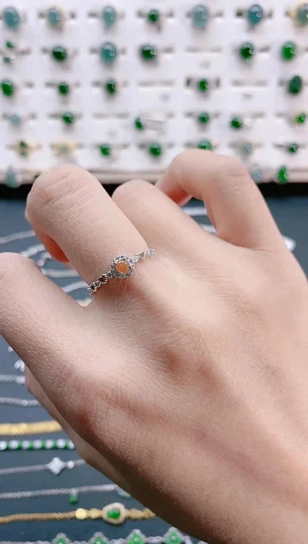 【闪购商品】翡翠戒指银S925镶嵌天然翡翠