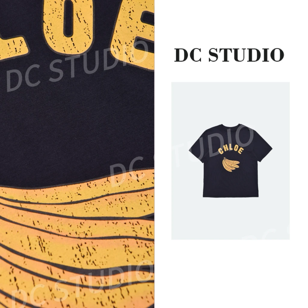DC STUDIO【香蕉T】2025早春新款美式休闲可爱印花宽松街头圆领T恤