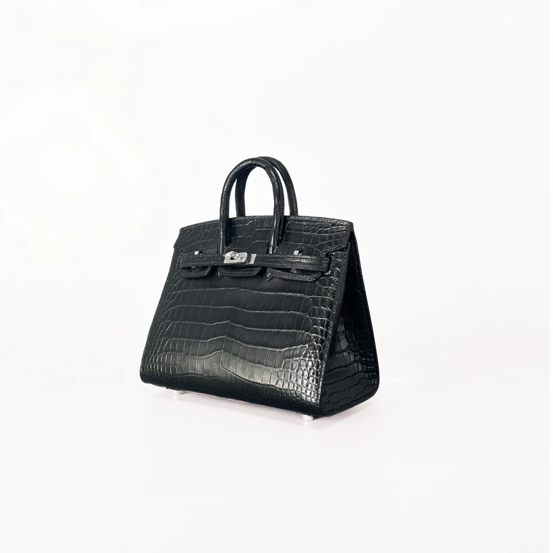 【梵卡奇甄选】bk20雾面鳄鱼皮包包-时尚女士气质真皮黑色-高奢包包