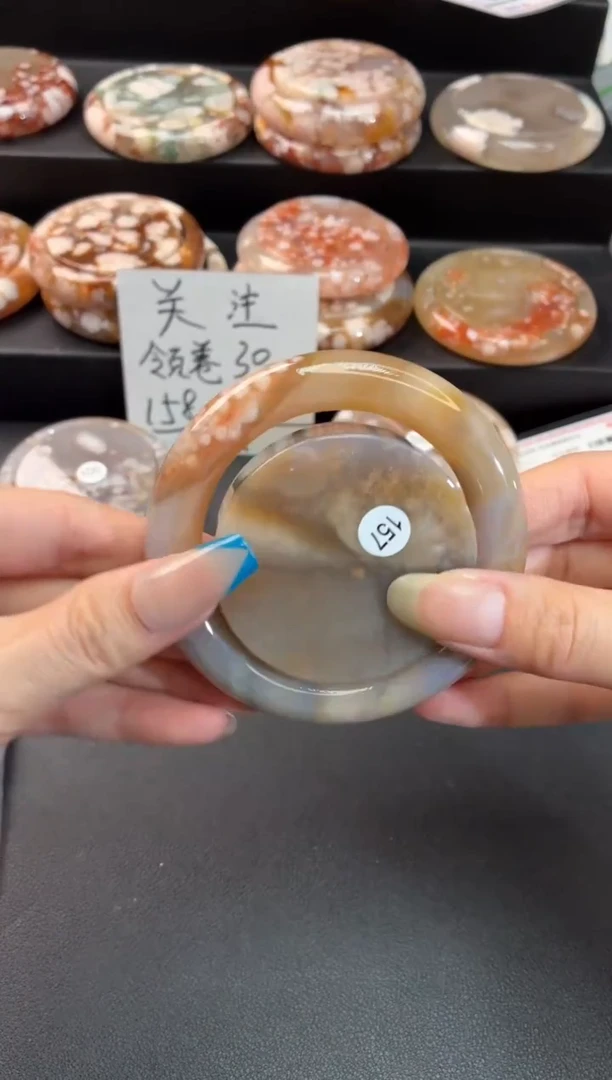 手镯玛瑙/玉髓未镶嵌石英质玉56圈55/56带(赠送镯心)