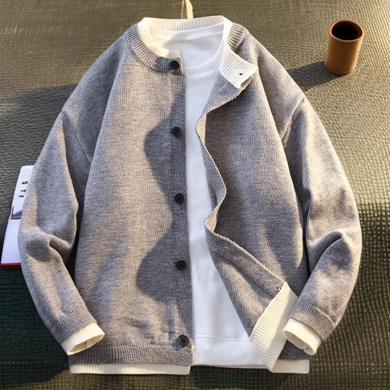 韩版开衫毛衣男秋冬款宽松百搭休闲针织衫轻奢痞帅男装