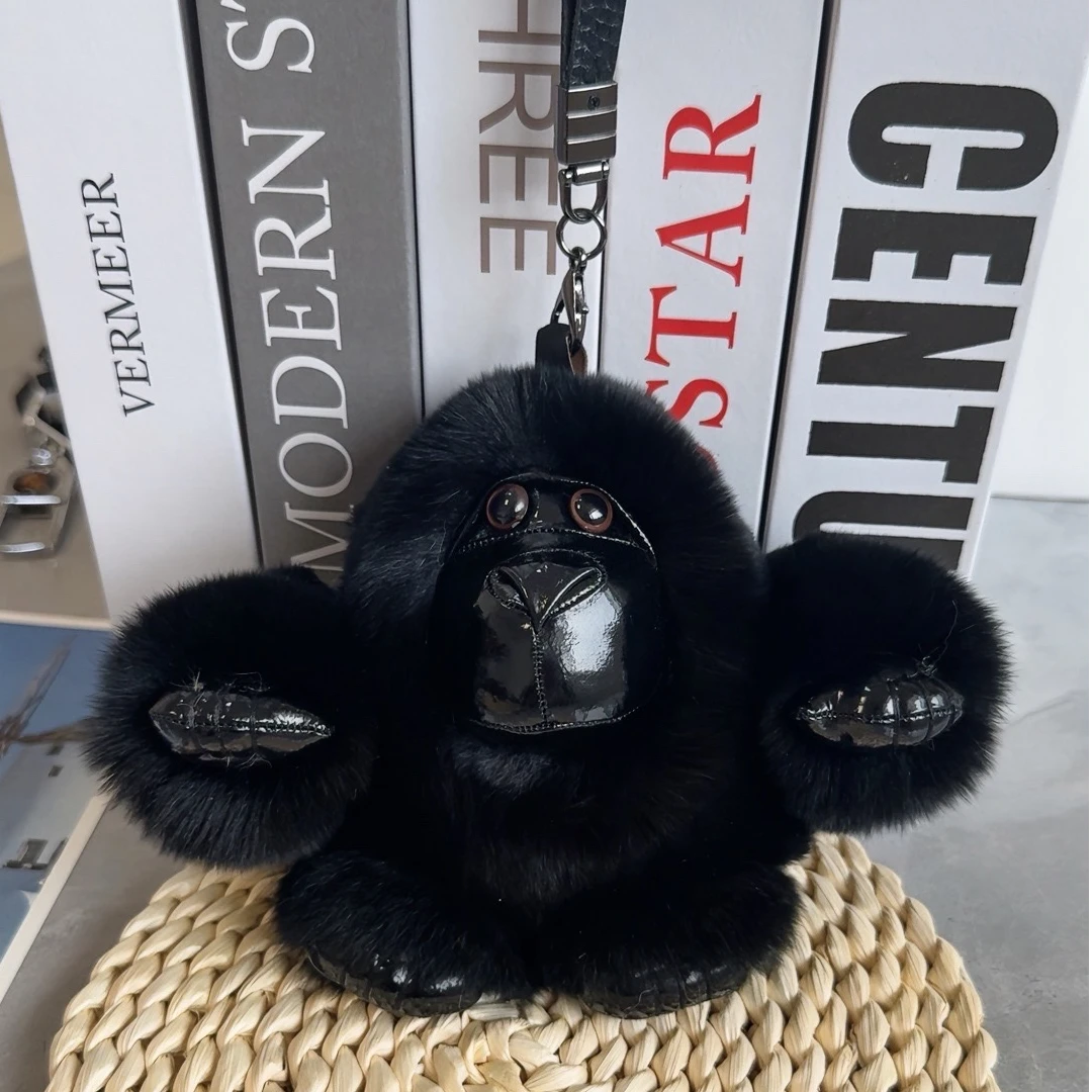 UoUo真毛金刚大猩猩獭兔毛包包挂件钥匙扣 汽车挂饰生日节日礼物