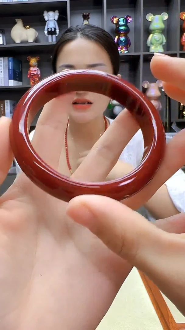 高货红色diy劲饰正圈手镯