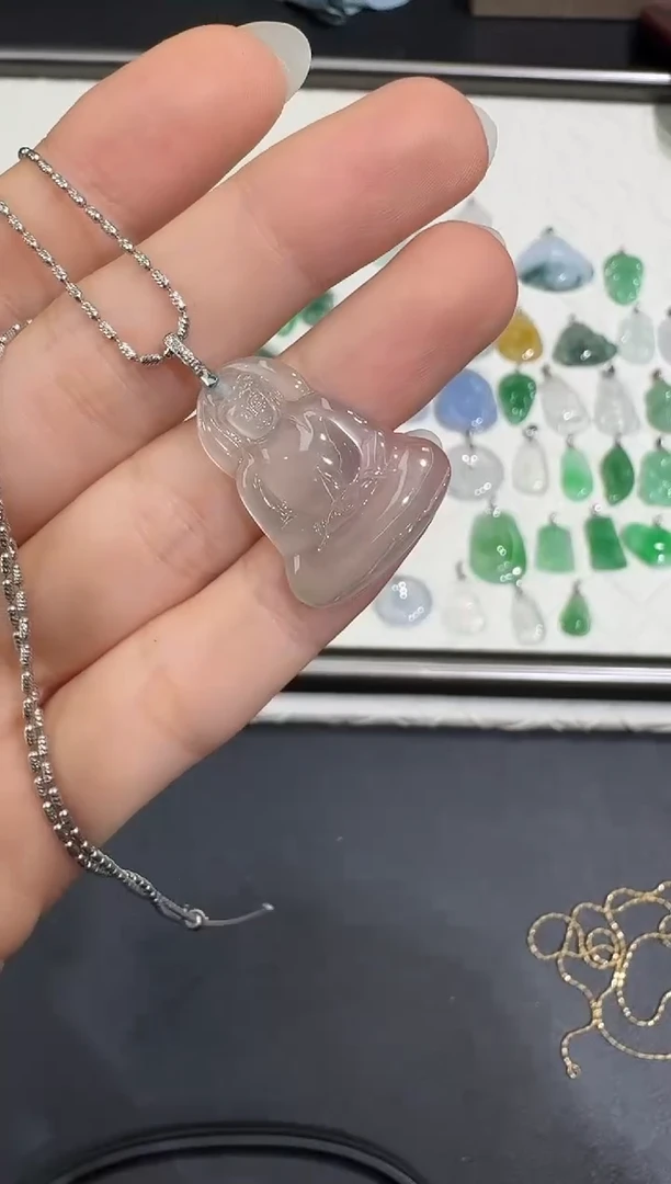 翡翠18K金镶嵌吊坠(不含链)X0617-1501-518