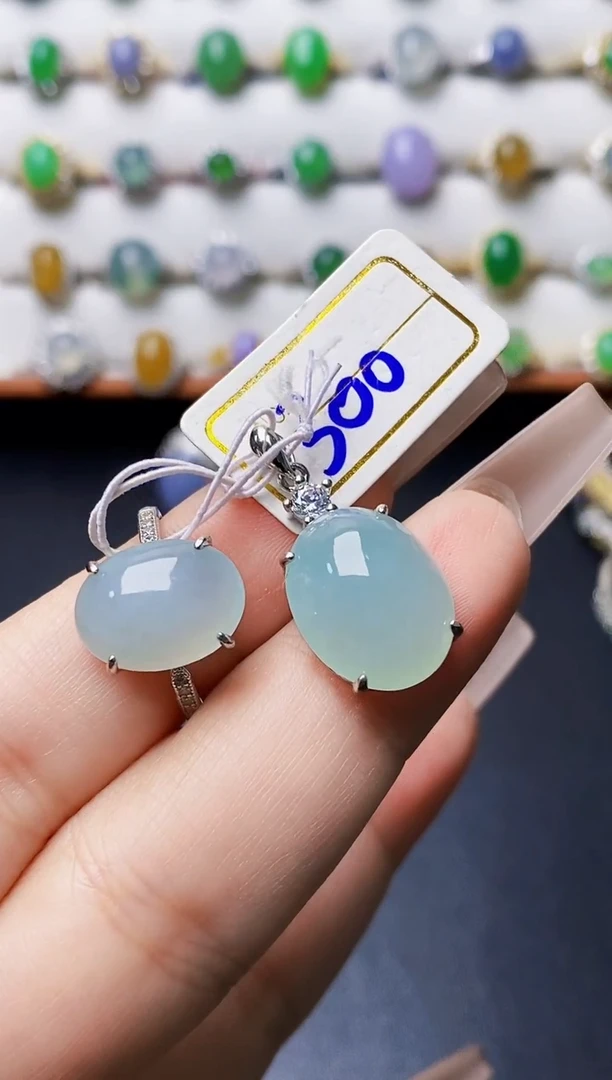 银S925镶嵌戒指翡翠3819