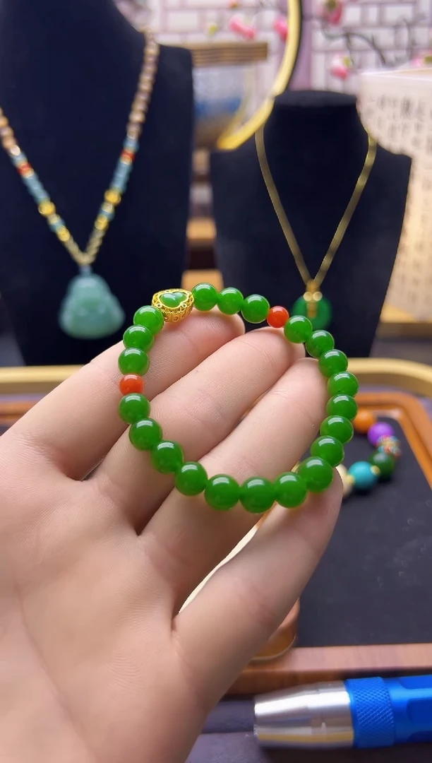 【闪购商品】和田玉手链14K金镶嵌12.8012.8012.80