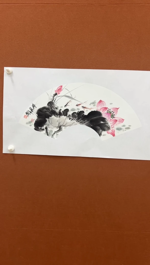 国画李文峰扇面花鸟