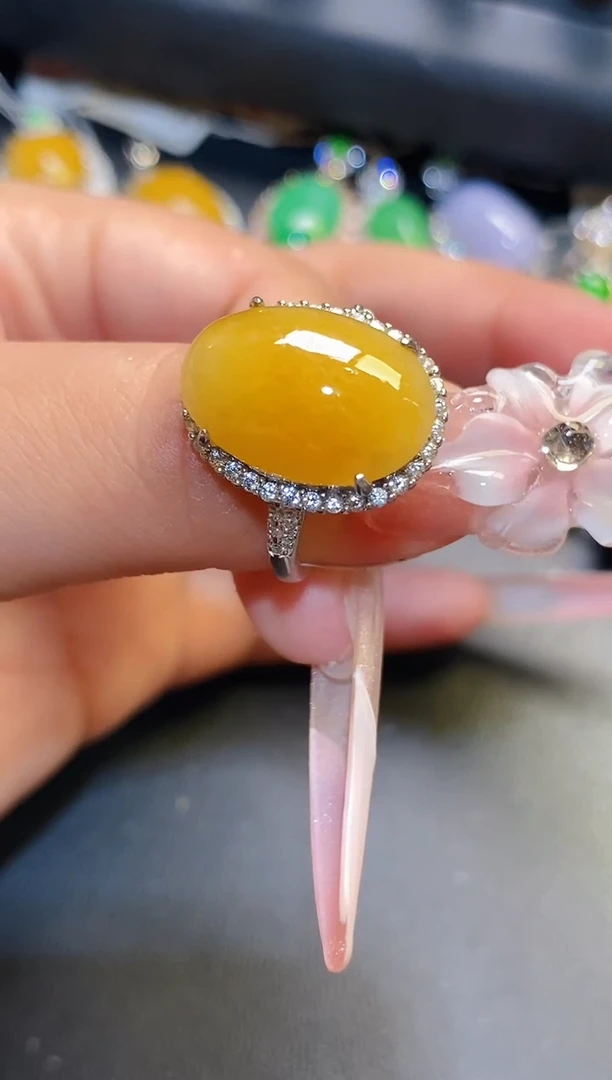 银S925镶嵌翡翠耳饰天然