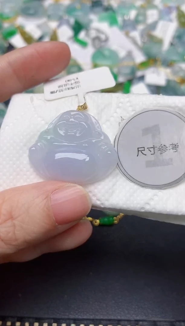 颈饰18K金镶嵌翡翠天然缅甸A货翡翠