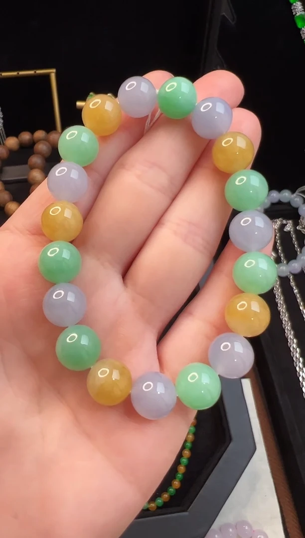 手串翡翠未镶嵌冰多宝马卡龙手串