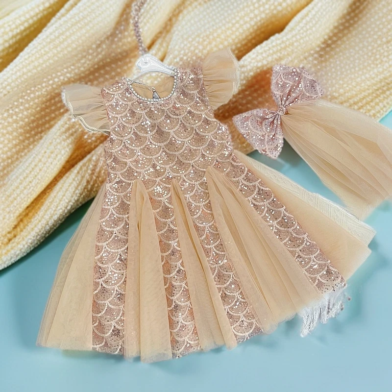 女童连衣裙洋气时髦女童夏款蓬蓬裙时尚小女孩夏季公主连衣裙女童