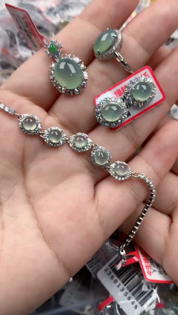 银S925镶嵌戒指翡翠111   9