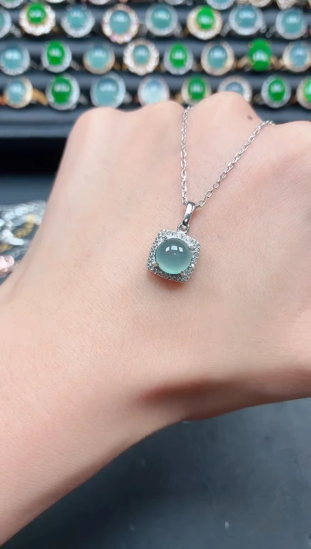 翡翠戒指银S925镶嵌1111