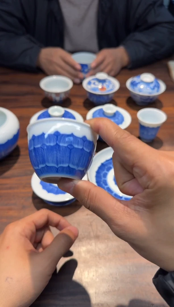 【闪购商品】妙色 青花佛莲小缸杯
