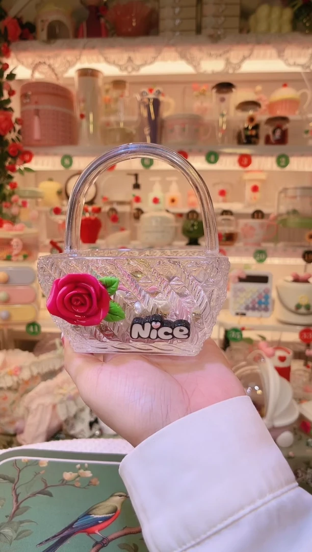 玫瑰花四方小提篮——手工制作品质好！
