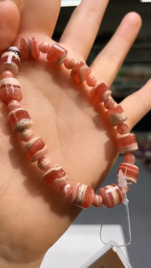 未镶嵌菱锰矿（红纹石）手串8/550多样性发一件