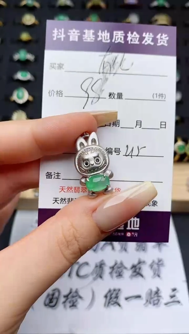翡翠银S925镶嵌颈饰.............