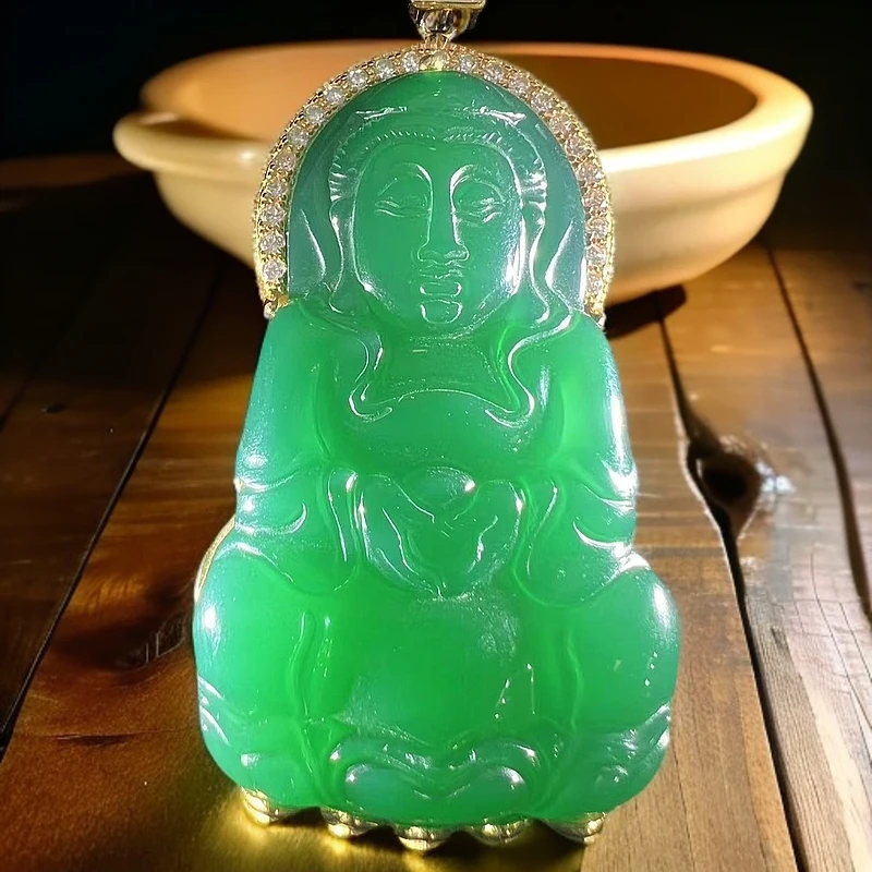 玛瑙正装观音 合金镶嵌 514 带礼盒 sz