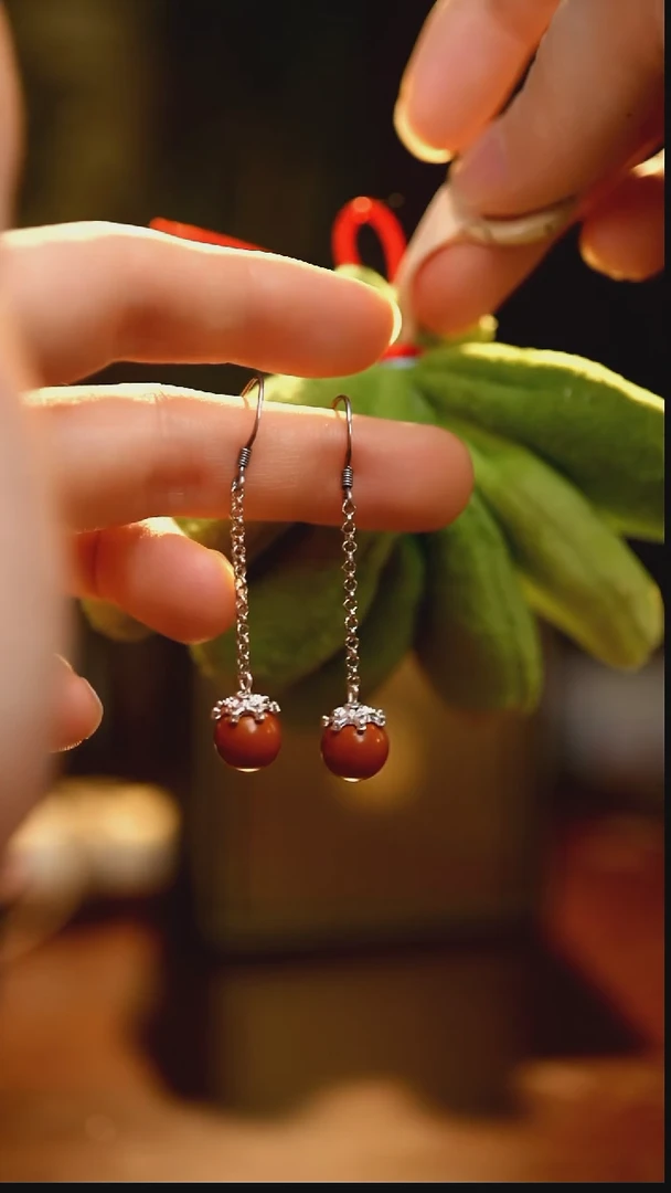 织绣私人定制苗族手工栀子花耳环和柚子叶