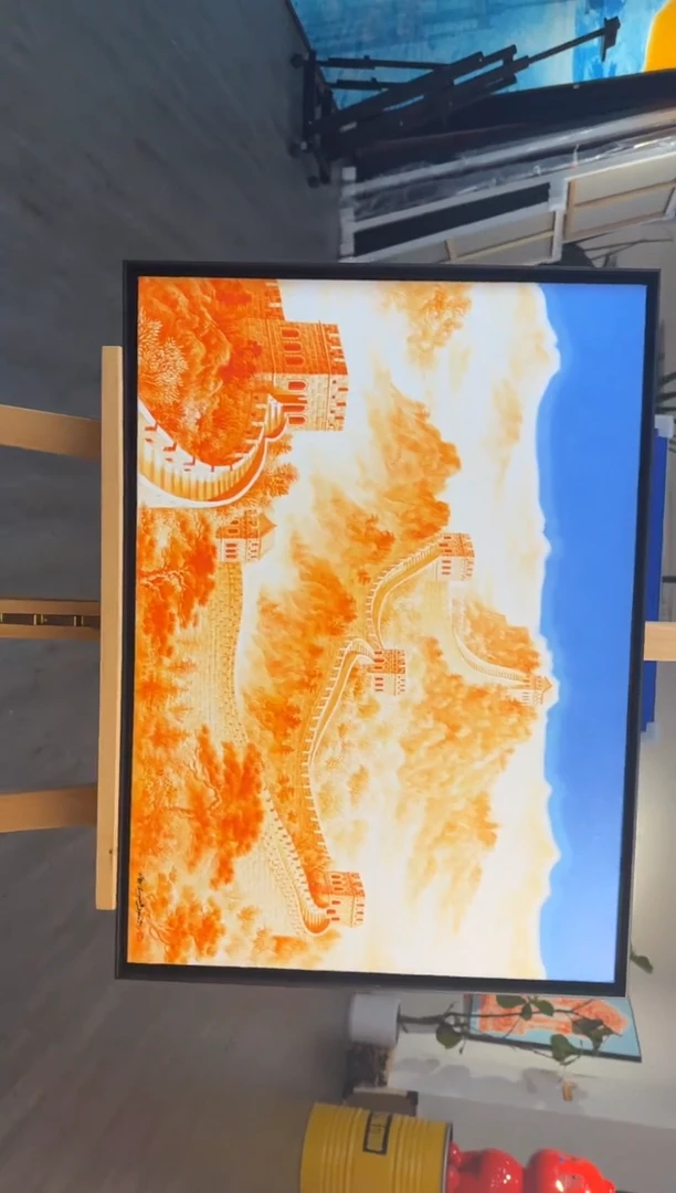 版画冯老师油画 原作《金山长城》