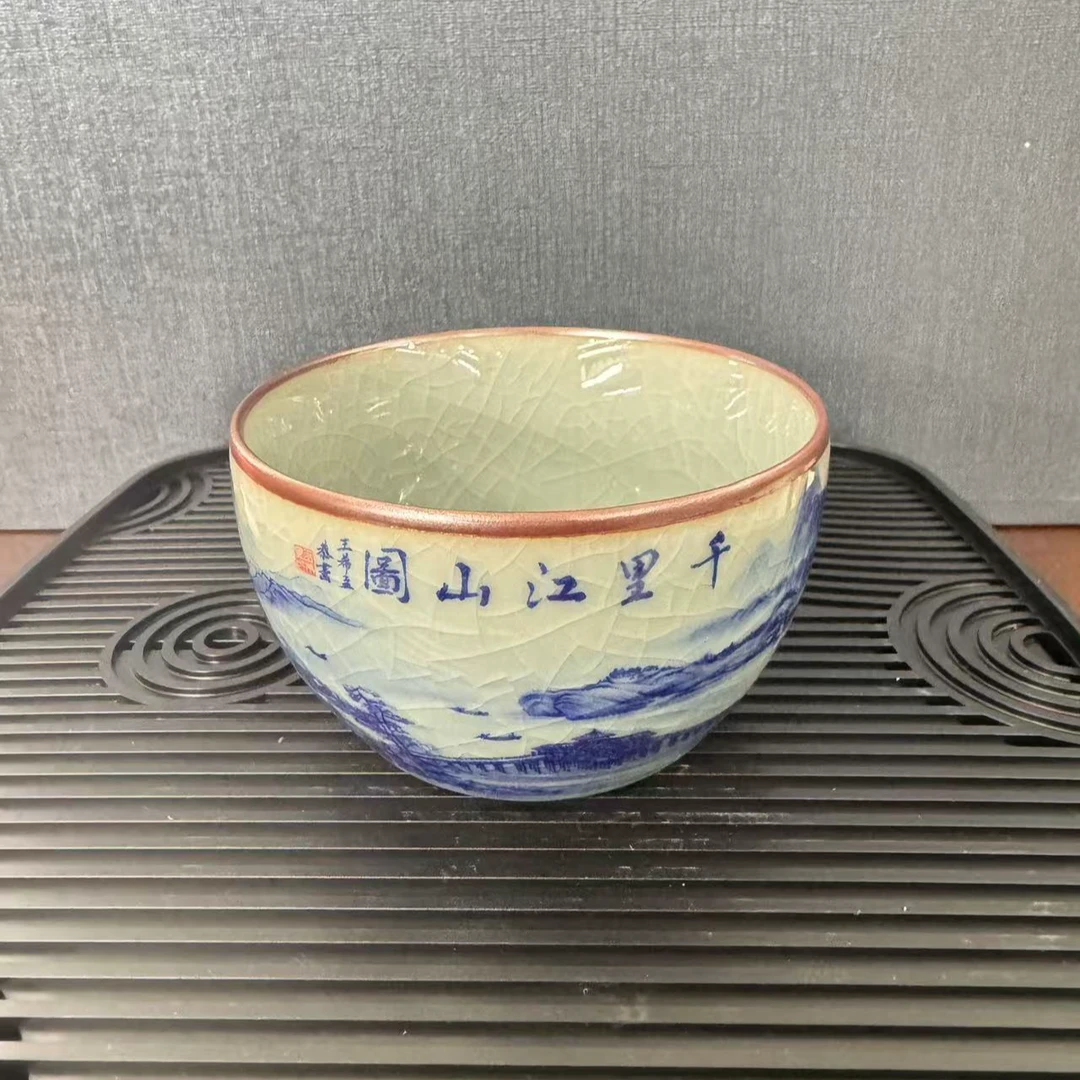 景德镇压手杯家用大茶杯功夫茶杯高温烧制而成手工制品精品高端