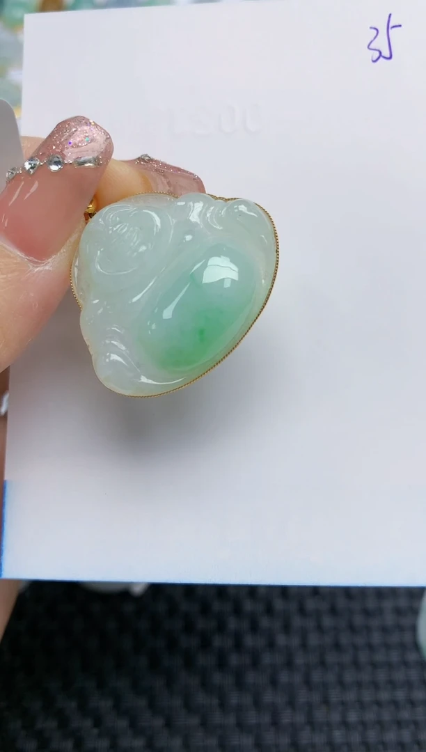 【闪购商品】翡翠颈饰18K金镶嵌天然A货翡翠 35