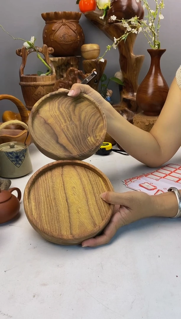 香樟木A34精品圆盘2个/组/尺寸17*4