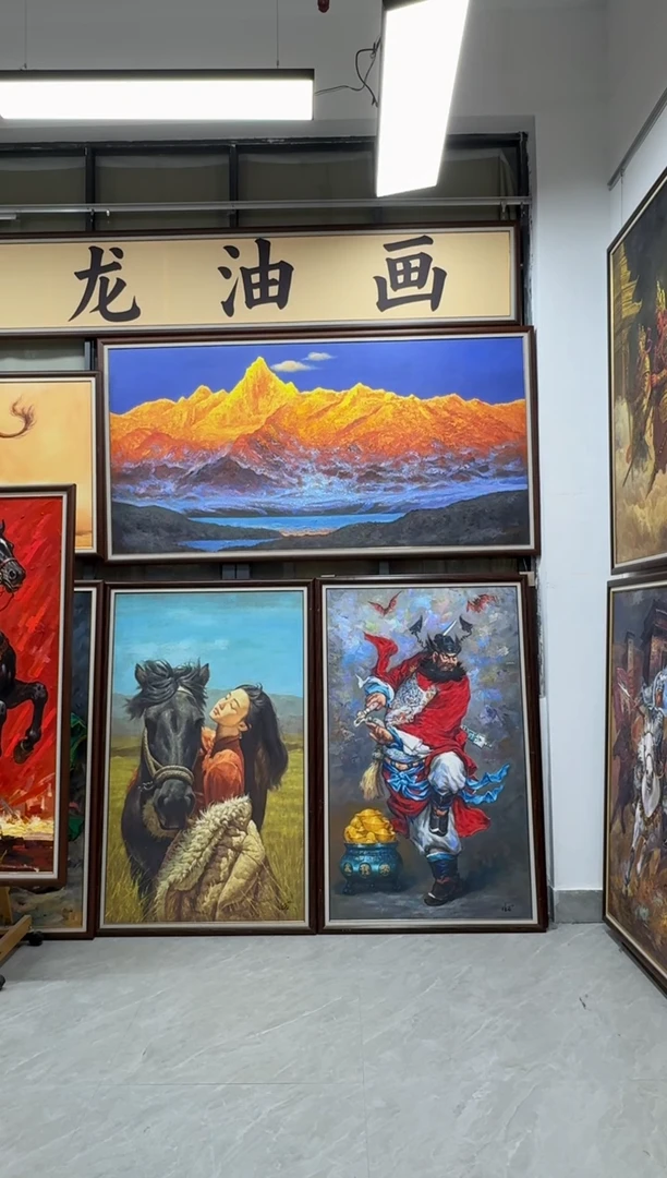 油画野**人张俊龙原创油画梅里雪山日照金山客厅背景版画挂画