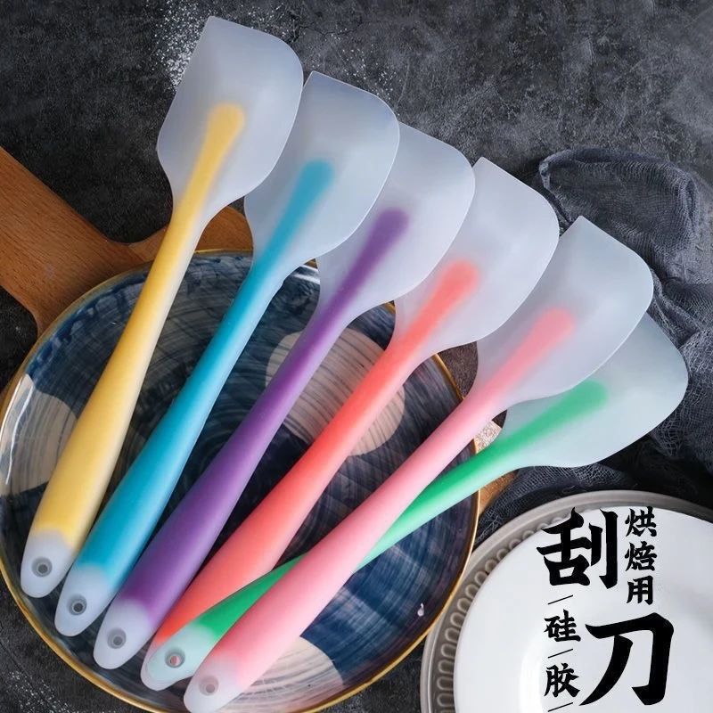 高颜值厨房烘焙一体式硅胶刮刀烘培透明家用抹油烙饼蛋糕奶油刮板