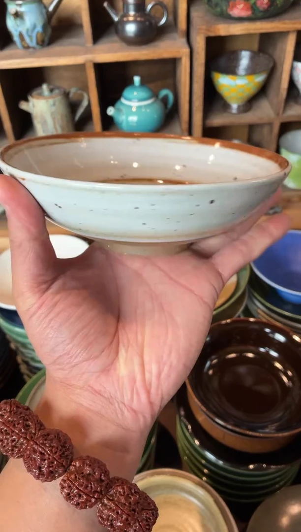 瓷片6.5 寸白麻点圆口碗（福利款）