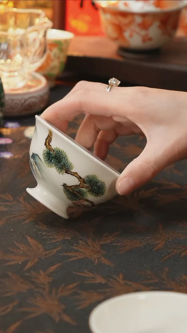 杯景德镇陶瓷杯碗柴烧多人