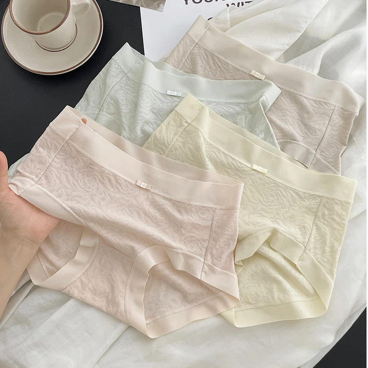 Mandsibil曼德西比利无痕裸感莫代尔蕾丝女士三角裤7A抑菌底裆棉