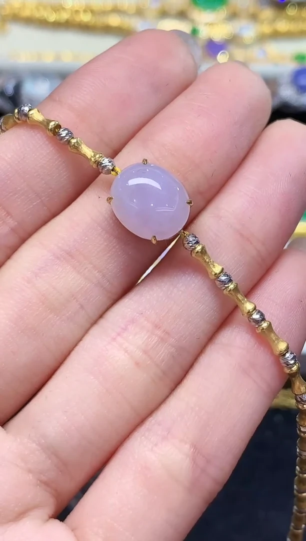 18K金镶嵌手链翡翠AL多样性发其一