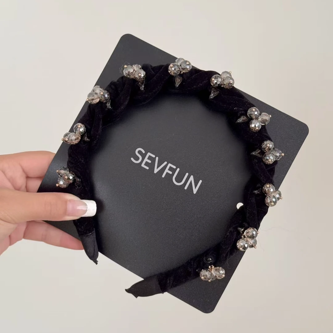 【新疆西藏包邮】新款高端高颅顶轻奢绒布发箍时尚百搭礼盒包装精致