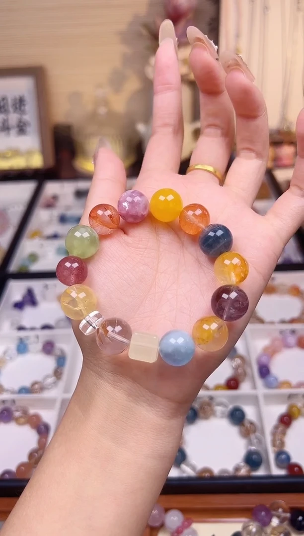 未镶嵌手串水晶大彩虹多宝