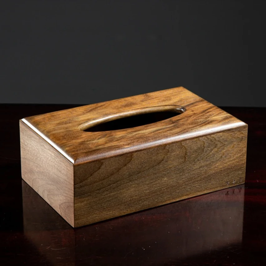 古沉金丝楠木纸巾盒纸抽盒家用客厅茶室抽纸盒高档阴沉木纸巾盒