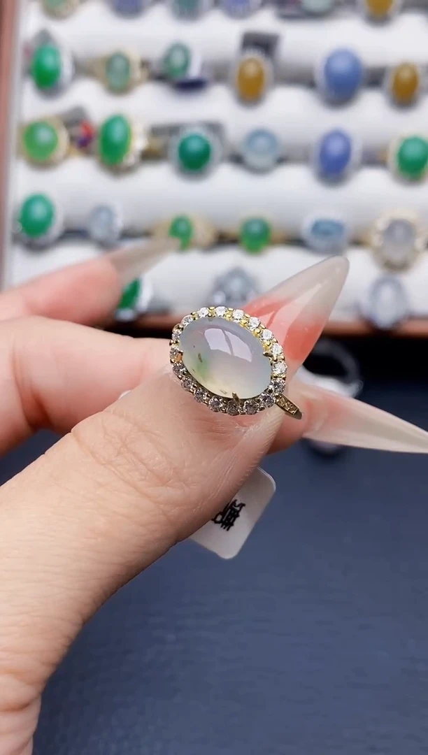 银S925镶嵌戒指翡翠2516