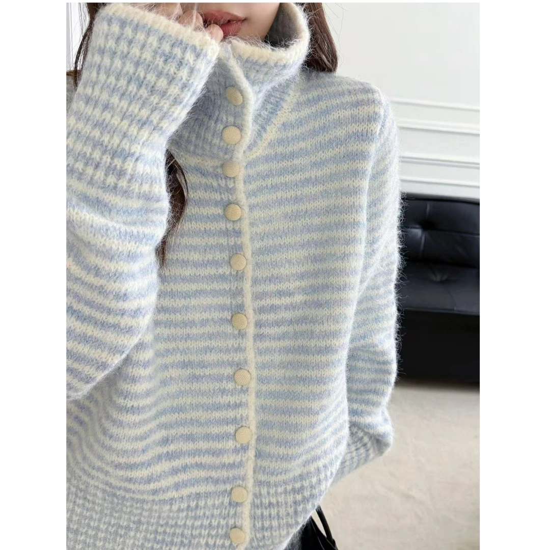 十三行白白家-来自秋冬的羊毛条纹毛衣外套~谁懂啊！！#6190