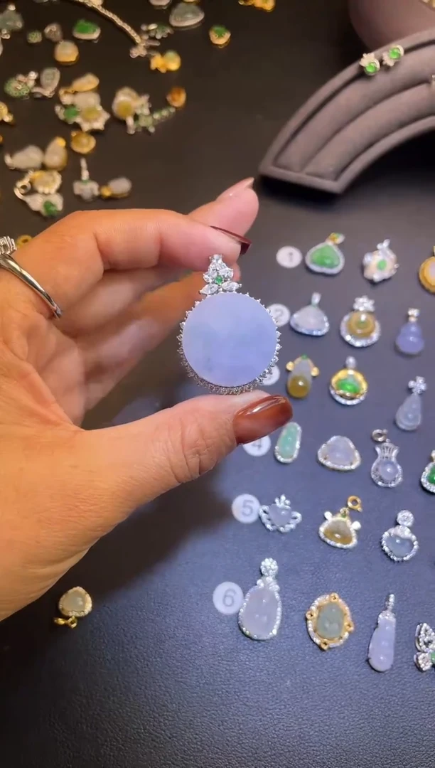 吊坠(不含链)银S925镶嵌翡翠1