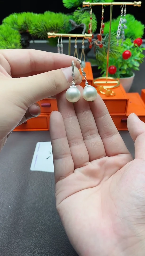 耳饰银S925镶嵌拼合珍珠（马贝珠）239