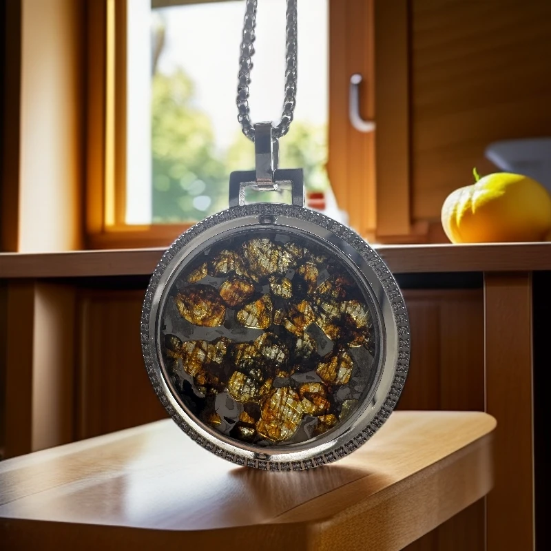 铁合金吊坠 肯尼亚石铁星星圆牌挂件男女通用