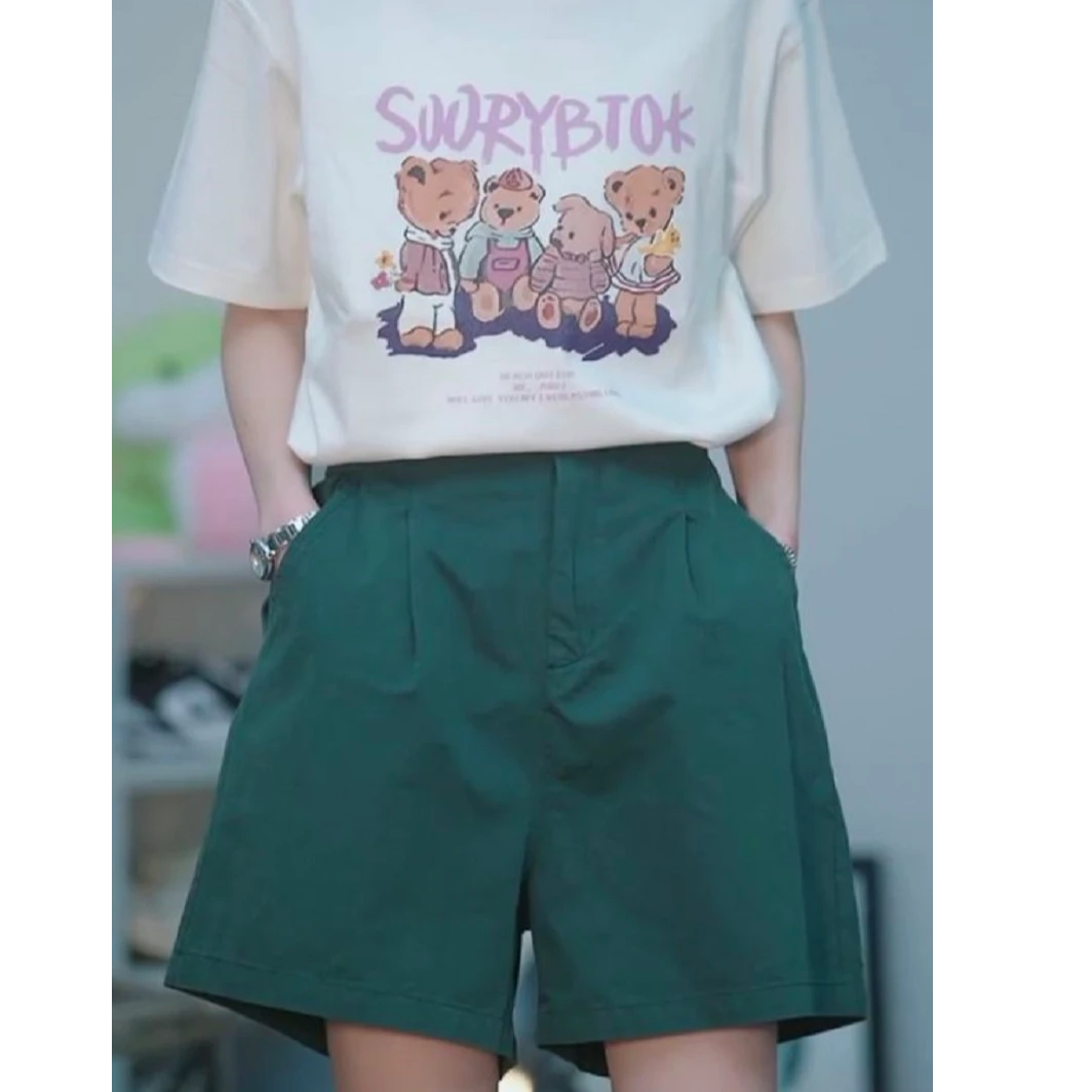 【短裤系列】复古水洗绿 梦中情裤 复古好看 水洗棉短裤