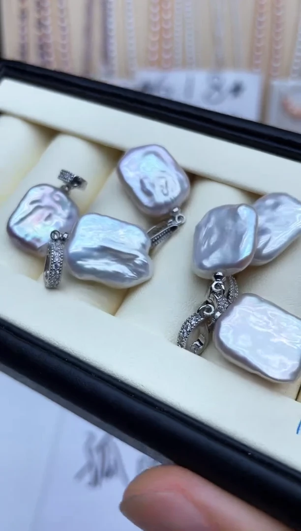 淡水珍珠银S925镶嵌吊坠(不含链)吊坠多样性发其一