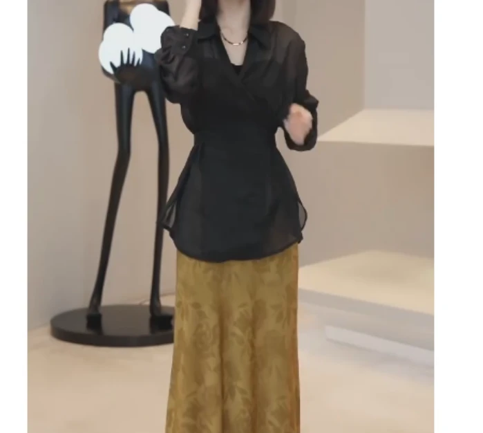 2025春季新款网红同款洋气韩版潮流外套印花裙子两件套x-SA