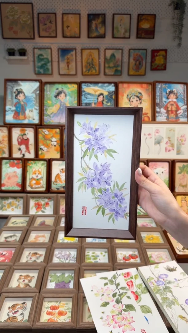 国画紫杜鹃 手绘国画27