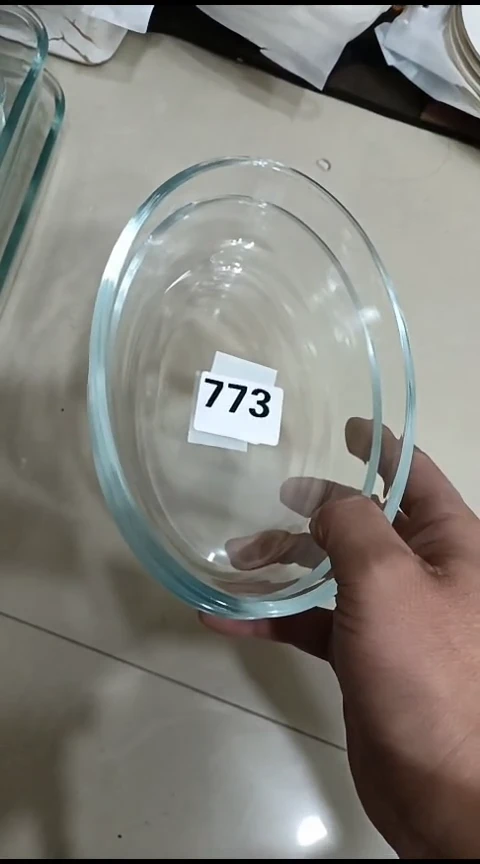 瓷秋**语773椭圆玻璃二个