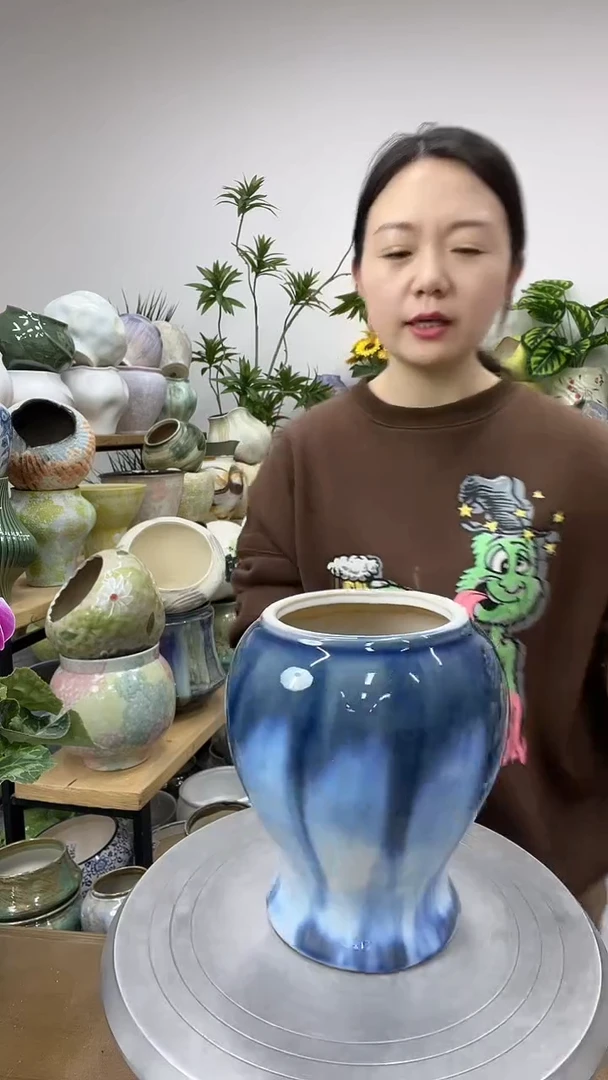 9.5陶瓷花盆直播链接高.   16   口10