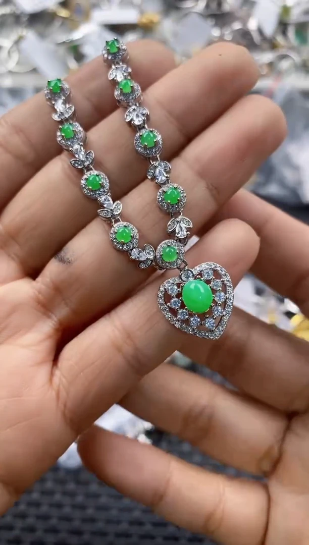 银S925镶嵌戒指翡翠999---6