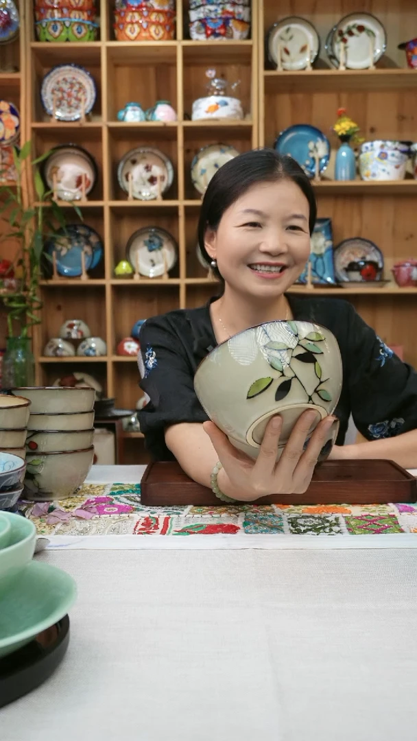 瓷片艳**子小可陶瓷一组2个面碗
